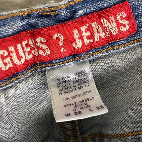 Guess Vintage Distressed Jeans Mens Size 38X32 - Picture 4 of 8